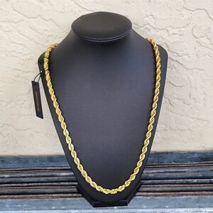 24 inches 5mm Gold Over Stainless Rope Chain